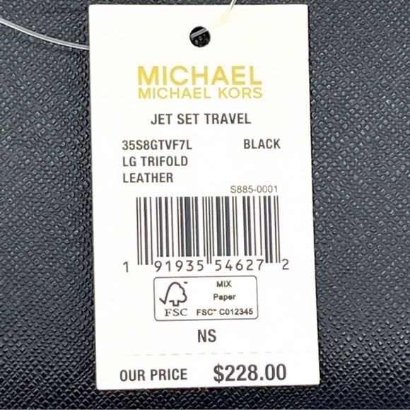 Michael Kors Trifold Wallet Leather Black - Picture 8 of 8